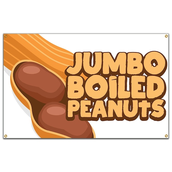 Signmission Jumbo Boiled Peanuts Banner Concession Stand Food Truck Single Sided B-Jumbo Boiled Peanuts19 - main